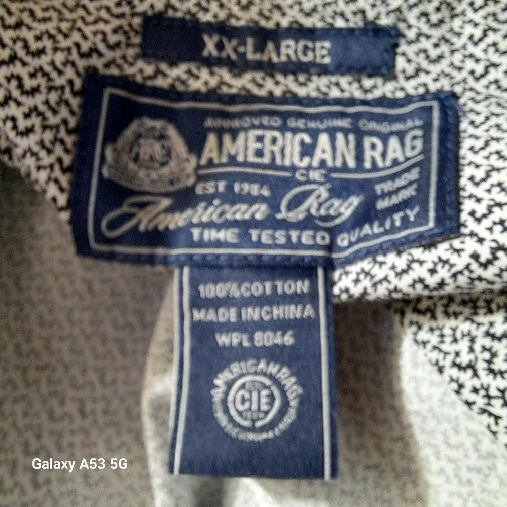 AMERICAN Rag Black & White Long Sleeve Button Up Shirt Men's Size XXLarge NWOT